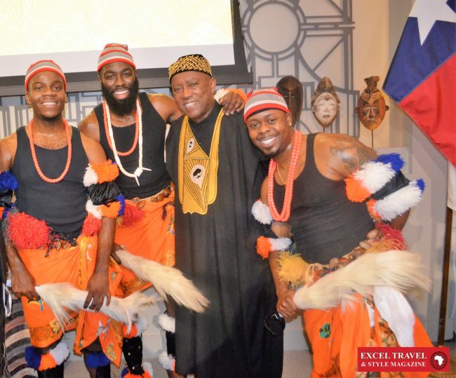 Mayor Sylvester Turner with Igwe Cultural dancers at Africa Day Reception 2018 in Houston City Hall.