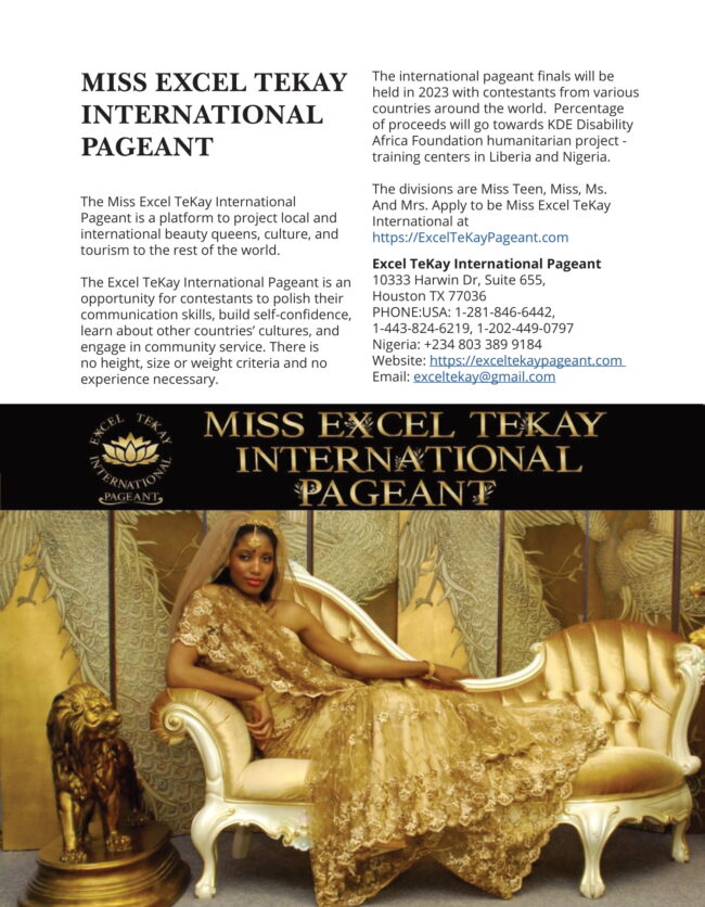 Pageant Contestant Note NOTE FROM THE EDITOR-