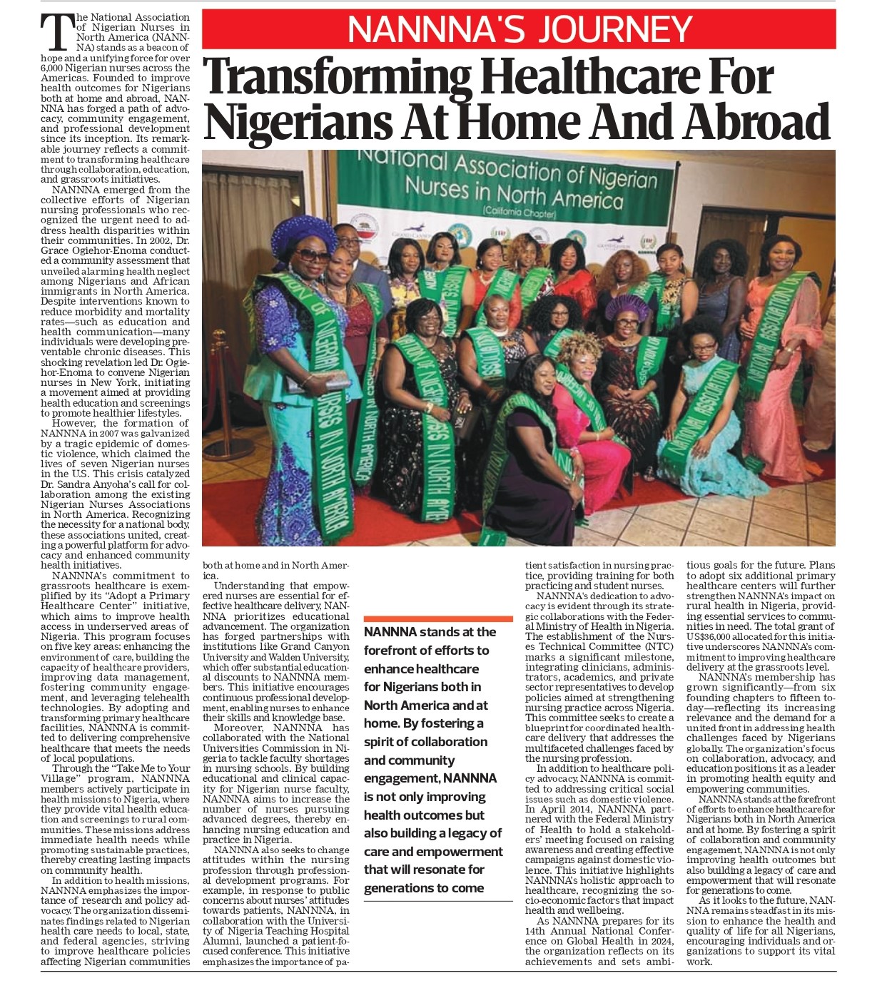 “Transforming Healthcare for Nigerians at Home and Abroad – Accessible, Reliable, and Innovative”