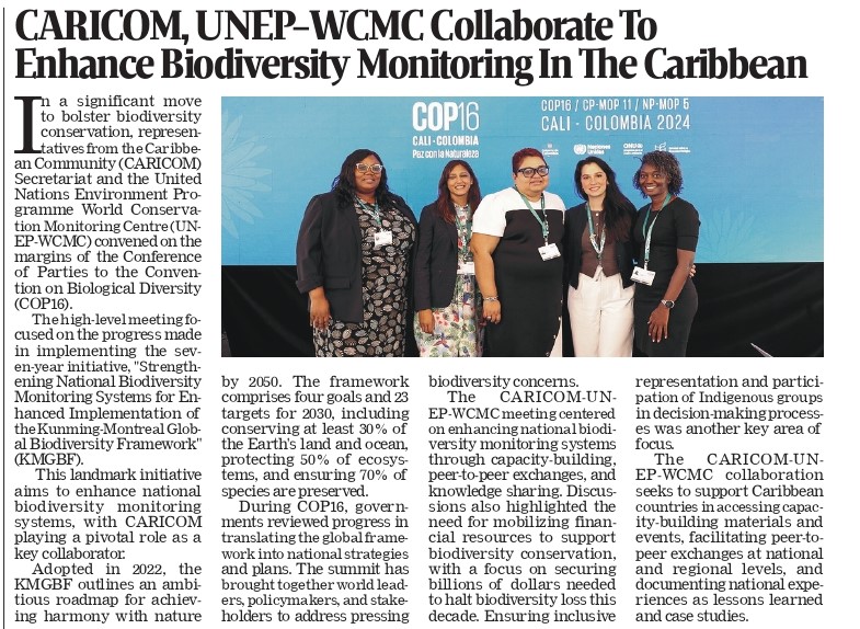 “CARICOM and UNEP-WCMC Join Forces to Boost Biodiversity Monitoring in the Caribbean